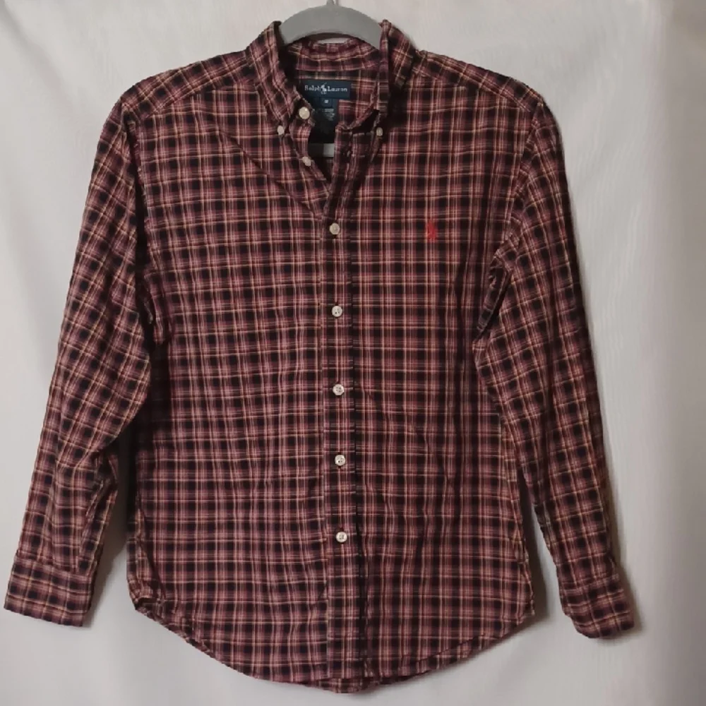Ralph Lauren Boys Multi-Color Plaid Button Down Long Sleeve Shirt. Size M